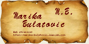 Marika Bulatović vizit kartica